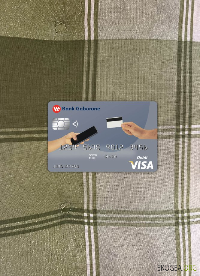 Botswana Bank Gaborone carte visa photolook , avant